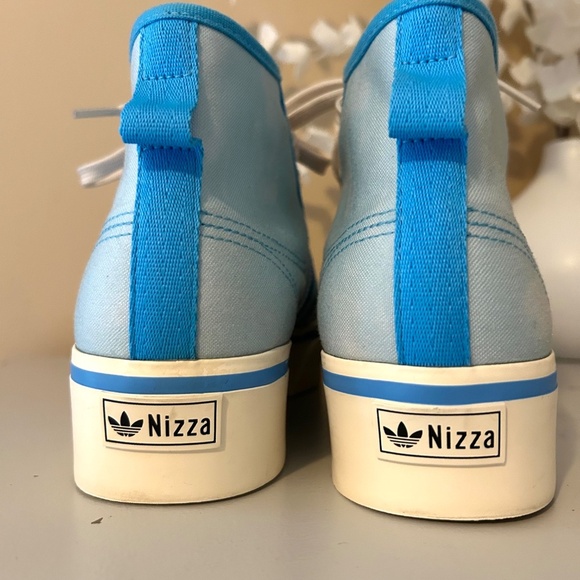 LikeNew! adidas Parley Nizza Platform Mid  Almost Blue Sneakers Women's Size 8.5 - Picture 5 of 15